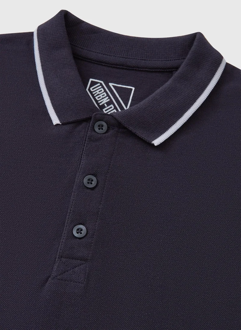 Matalan Boys Navy Tipped Polo